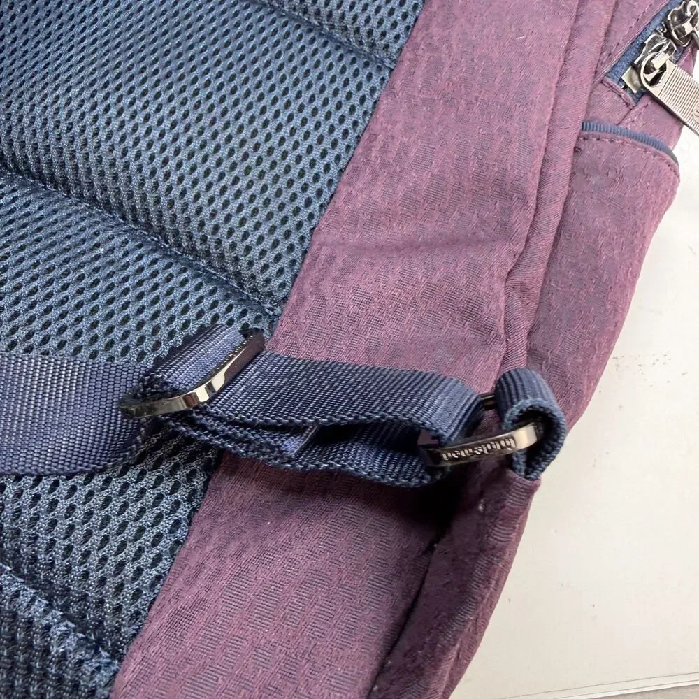 Lululemon Out Of Range Backpack 20L Purple Navy Trim Travel Laptop Commuter Gym